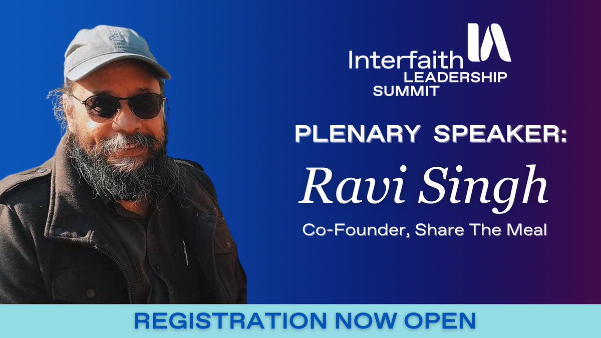 Don't miss hearing from Ravi Singh, co-founder of @ShareTheMealorg at the #ILSummit23! 

Step out of your comfort zone and step into the world of interfaith dialogue! 

Join us for the Interfaith Leadership Summit in Chicago this August. 

Register now: bit.ly/3x9dizY