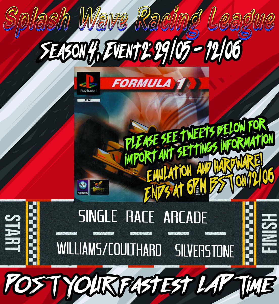 For our next challenge, we're winding the clock back to the 1995 Grand Prix and heading to Silverstone for some Superb Owl Formula 1 racing! 🏁#SPLASHWAVERACING LEAGUE 🏁 This is a hi-score challenge for racers! Nothing serious, just flavour in the name! 1/3
