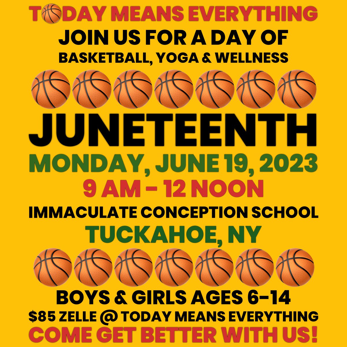 Pritch4171's tweet photo. Come Get Better With Us!
Juneteenth
Monday, June 19, 2023
Boys &amp; Girls Ages 6-14
ICS; Tuckahoe, NY
9 AM- 12 NOON
Register At: Pritch417@gmail.com
@today_means_everything_ https://t.co/bvHhuqwO4T