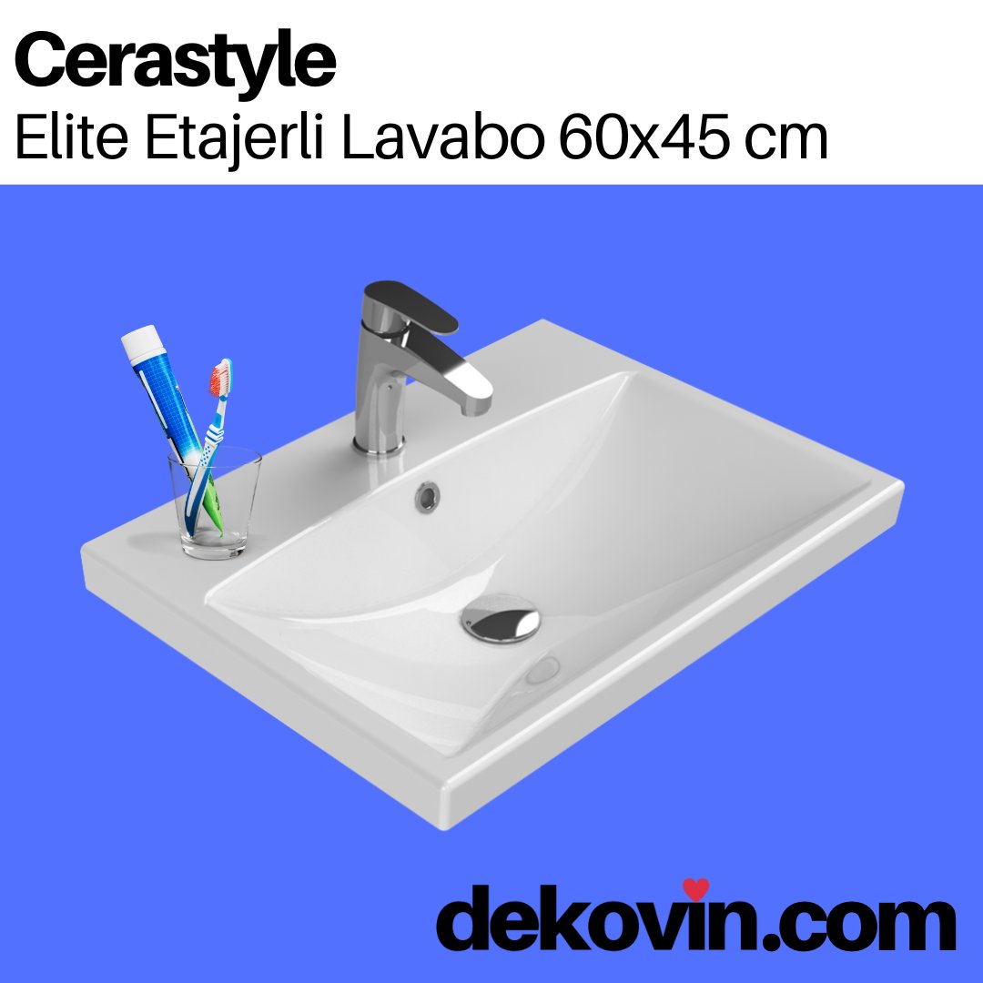 Cerastyle Elite Etajerli Lavabo,mobilya üzeri kullanılabilecek 60x45 cm ebatlarında küçük banyolar için ideal bir model...Stok ve fiyat bilgisi için : 0850 5828703
#dekovin #dekovincom #turkuazseramik #etajerlilavabo #tezgahüstülavabo #60cmlavabo #banyodekorasyonu #banyo