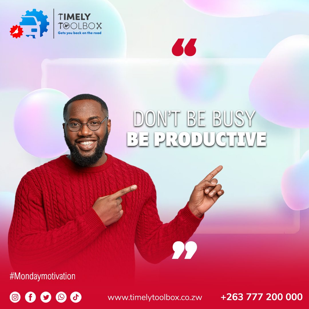ToolboxTimely's tweet photo. Don't be busy, be productive
#timelytoolbox #autorepair #panelbeaters #MondayMotivation https://t.co/CxaUGJoRVo