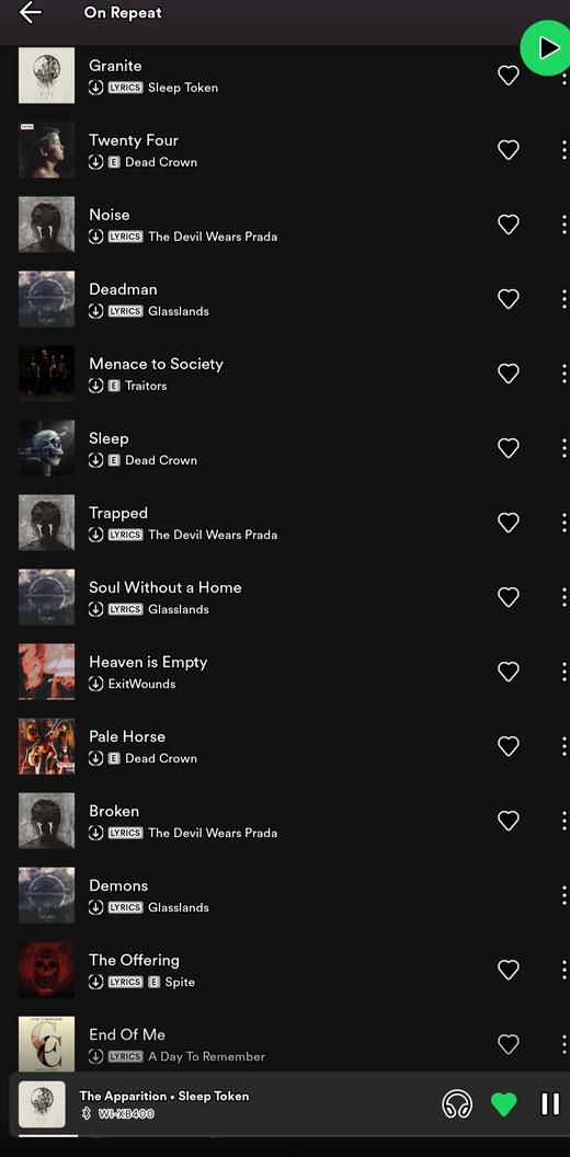 JustinVG87's tweet image. my repeat playlist... im ok i swear.