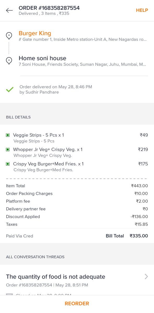 doshi_nimesh's tweet photo. @Swiggy @SwiggyCares @jagograhakjago I received one less item from the restaurant itself and swiggy says they can take the payment but not refund it. Cheats, this is the second time it's happened to me. I let go the first time but they are making this a habit of looting people https://t.co/eOEeqKNC0W
