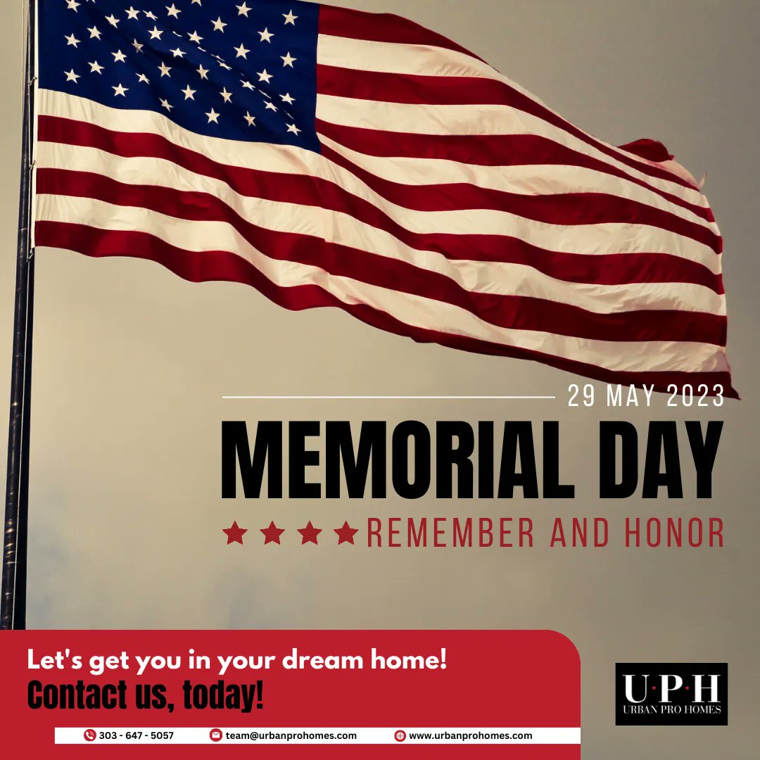 UrbanProHomes's tweet photo. Today, let's take a moment to express our heartfelt gratitude to the courageous individuals who have served our nation. Their selflessness and sacrifice deserve our utmost respect and appreciation.

Happy Memorial Day! https://t.co/QyuZWslpbj