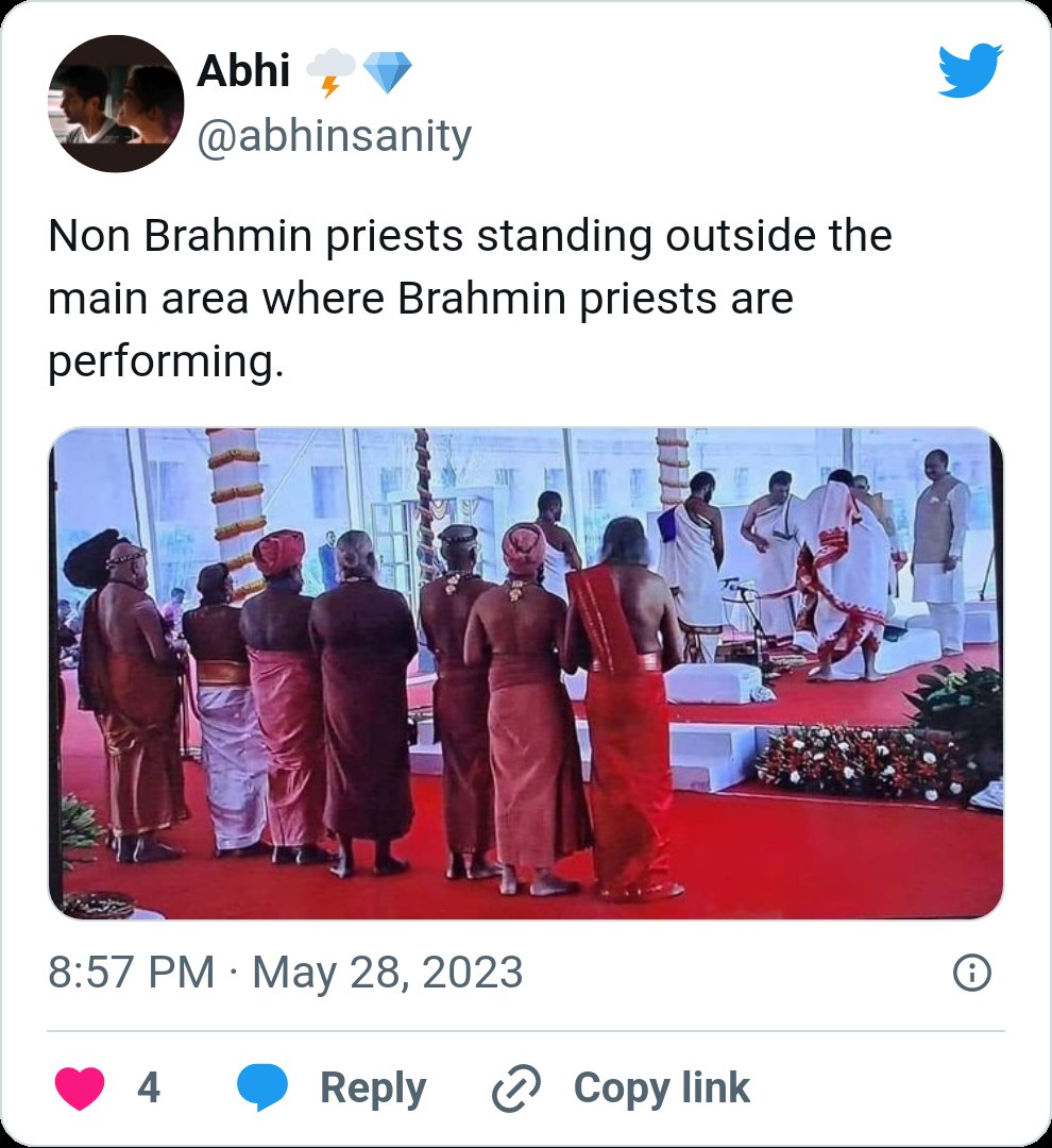 @sgurumurthy Exactly! so the shudra priests were not allowed near the hawan.by the brahmin priests.. what a circus with a clown at the helm...