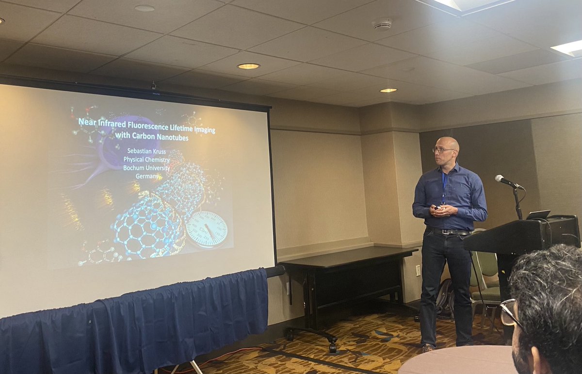 nanocarbons's tweet image. ⁦@KrussLab⁩ presents on Nanocarbons in fluorescence sensors and lifetime imaging ⁦@ECSorg⁩ #ecs2023