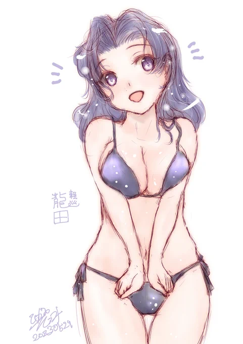 龍田さん進水日。 #艦これ版深夜の真剣お絵描き60分一本勝負 #艦これ版真剣お絵描き60分一本勝負_20230529 #龍田進水日