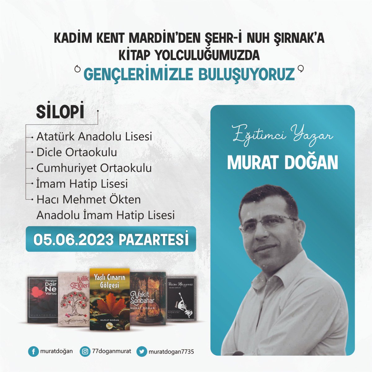 DicleSilopi's tweet photo. Eğitimci yazar sayın Murat Doğan öğrencilerimizle buluşuyor. @sirnakmem73 @Mirzacazim @SilopiMEM @bilennmurat @muratdogan7735 @VahapDag https://t.co/M3SfyqNgeW