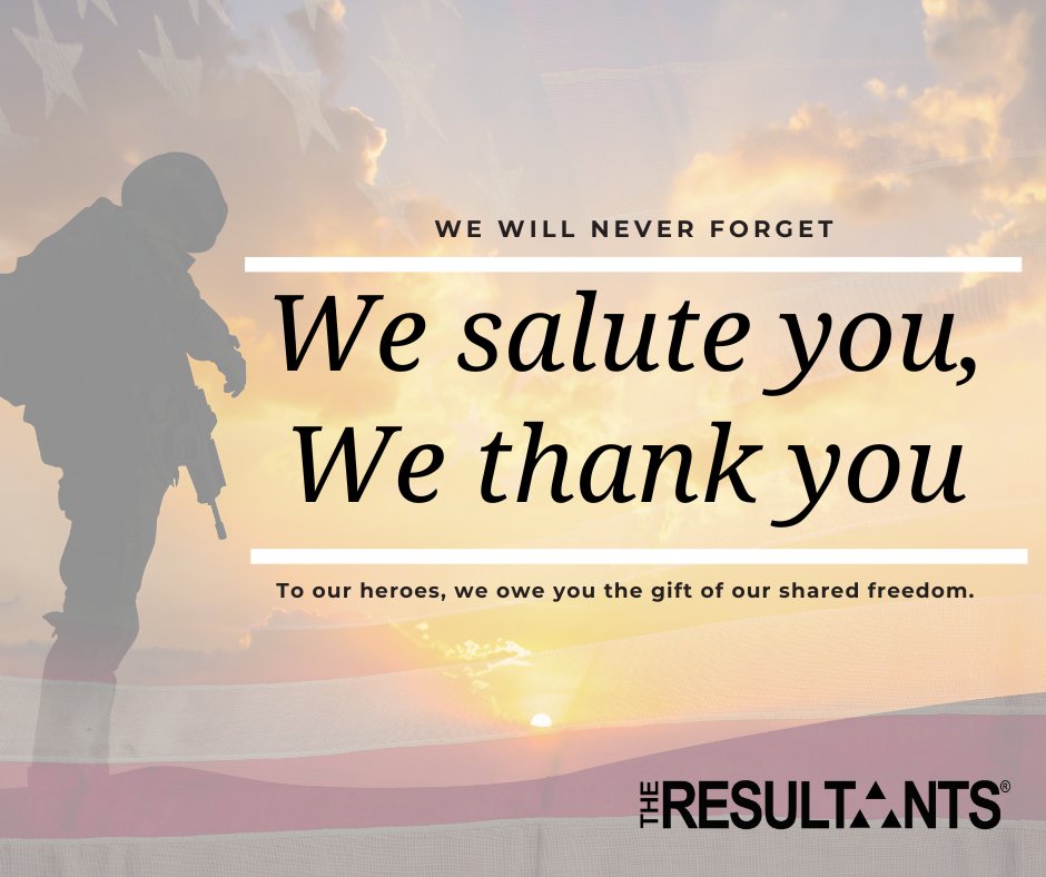 🇺🇸 Today we take a moment to honor and remember those who gave their lives serving our country. Thank you to the many veterans who have sacrificed so much for the freedom of others. Happy Memorial Day from The Resultants.