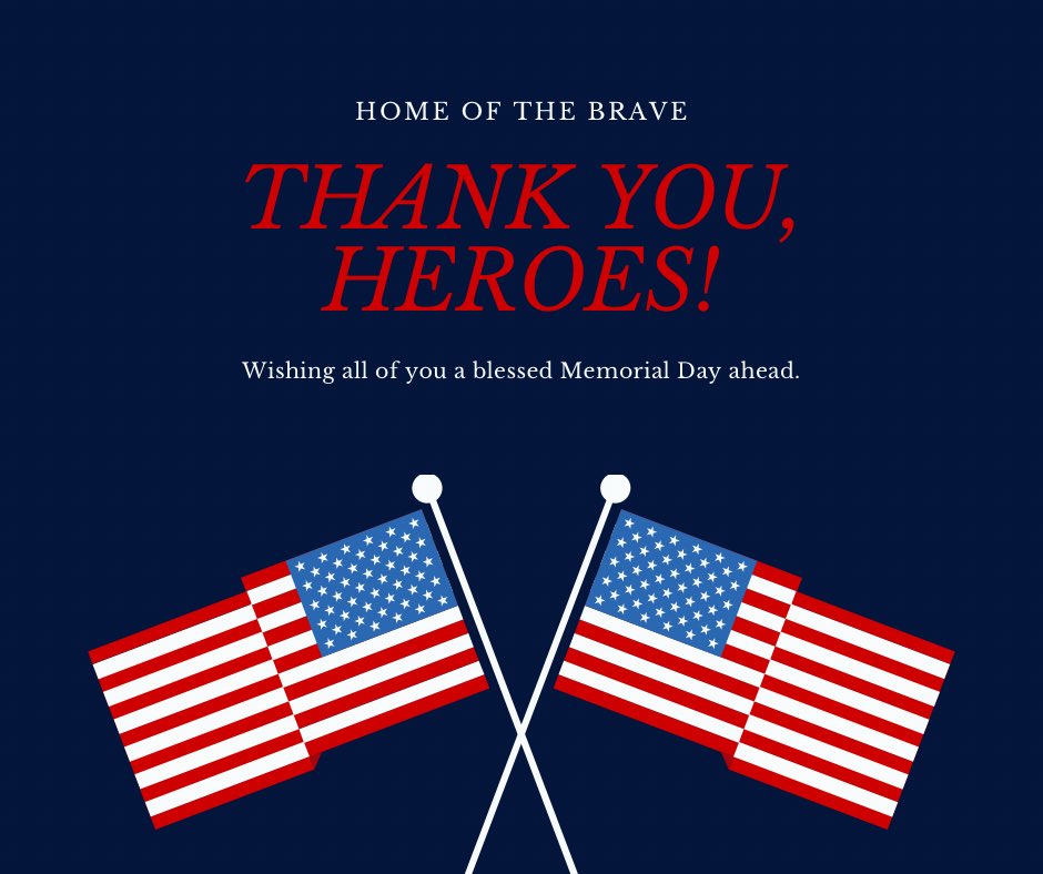 On this Memorial Day, let us take some time to thank and honor the men and women who have served for us and those who continue to serve for our country.❤️🤍💙