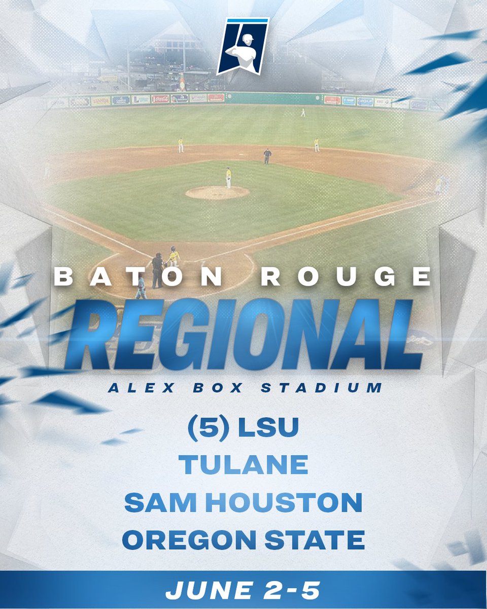 BATON ROUGE REGIONAL

1️⃣ LSU
4️⃣ Tulane
3️⃣ Sam Houston
2️⃣ Oregon State

#RoadToOmaha