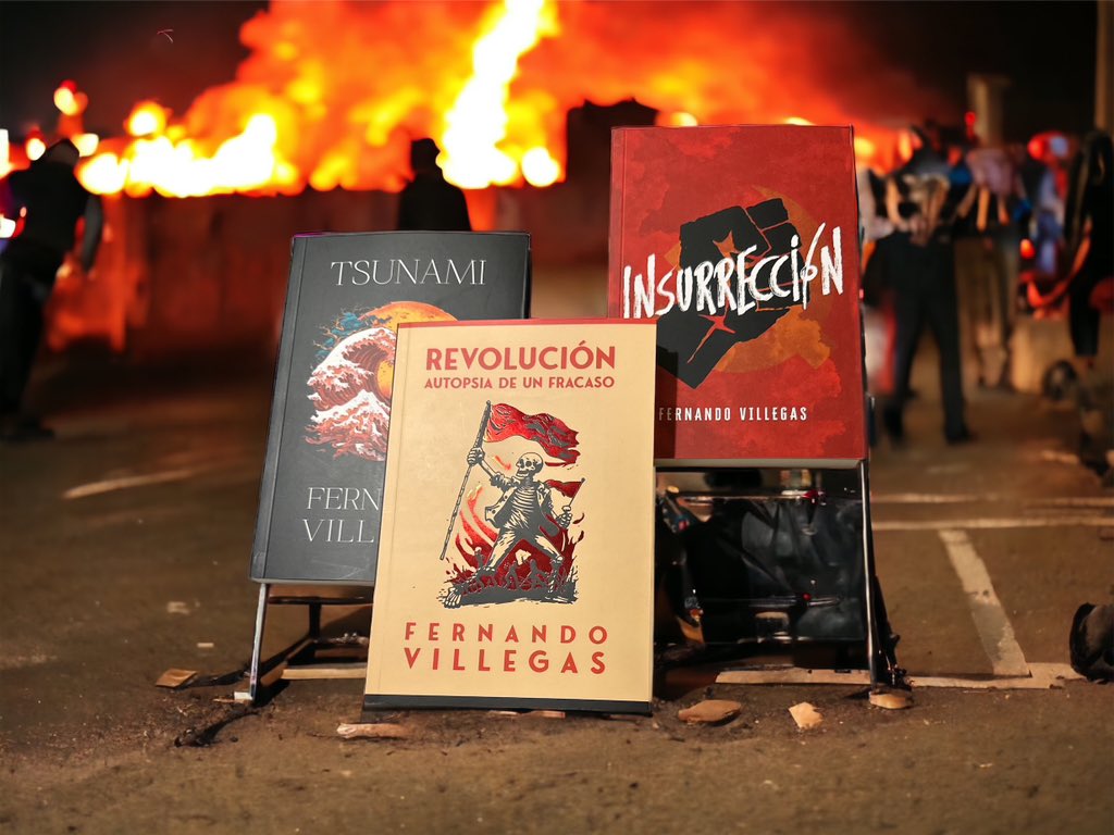 elvillegaschile's tweet photo. Amigos, ya está disponible Tsunami+Insurrección+REVOLUCIÓN (2023). 

La trilogía del caos y demagogia chilena en la última década.

Despachos a todo Chile
Ordene aquí: https://t.co/rAt8ohK1V3 https://t.co/CtVCGCHn7S