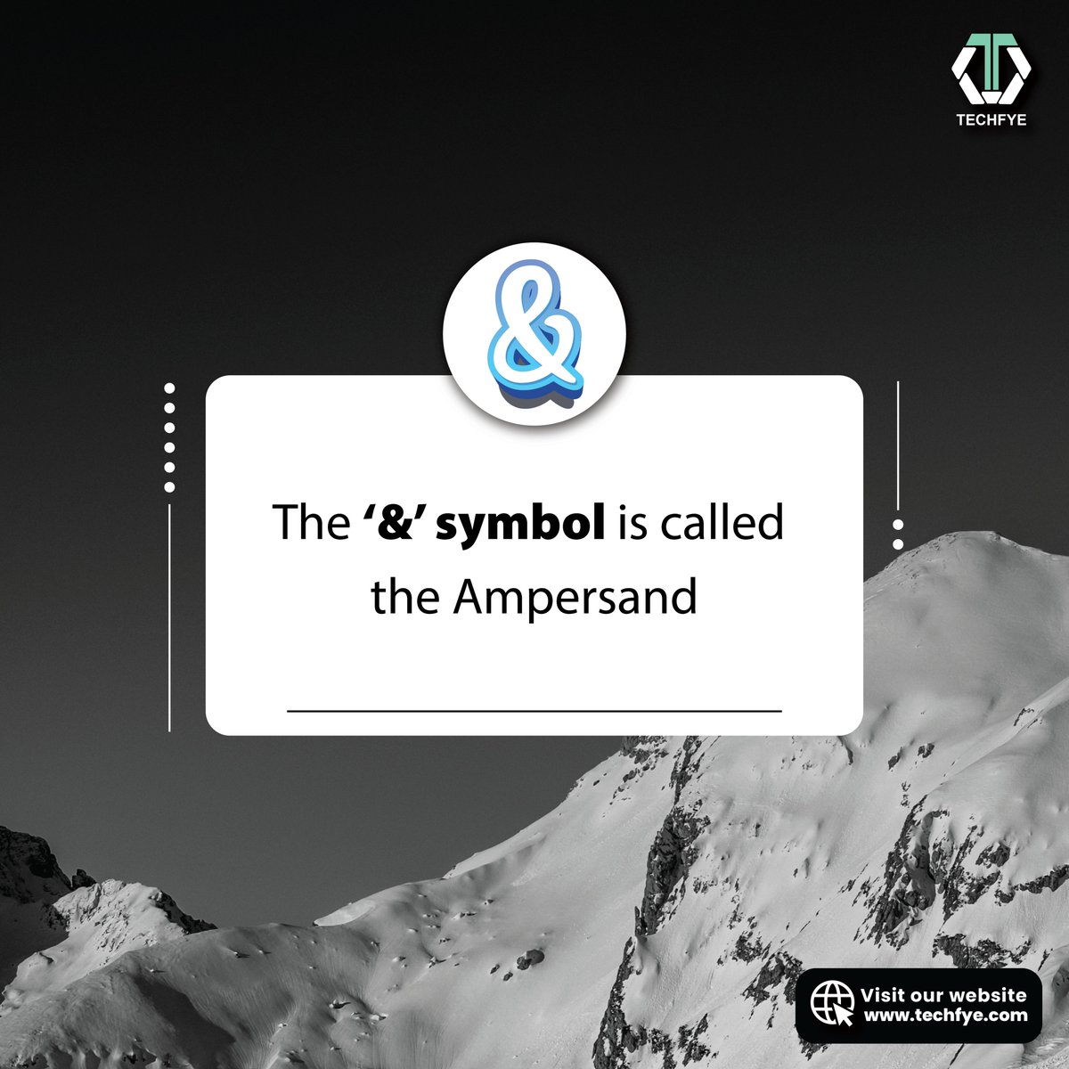Techfyeinit's tweet image. TechFact Week

The ‘&amp;amp;’ symbol is called the Ampersand.

#techfact #techfactory #techfactsmeaning #techfactsnews #techinterestingfacts #techfactcenter #funtechfact #techfactgames #englishfacts #EnglishLanguageFacts #andsymbol #ampersand #englishtips #englishvocabulary