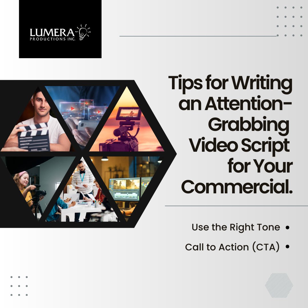 lumerafilm's tweet photo. Tips for Writing an Attention-Grabbing Video Script for Your Commercial.
Use the Right Tone
Call to Action (CTA)

#videoproductioncompany #filmproductioncompany #corporatevideoproduction  #livestreamservices #documentaryproduction #corporateadvertising
#promotionalvideoproduction https://t.co/YO69DixSTQ