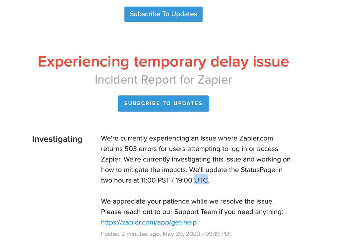 RobertV75916129's tweet photo. @zapierstatus , @zapier  should we worry?! https://t.co/naXuBY0deQ