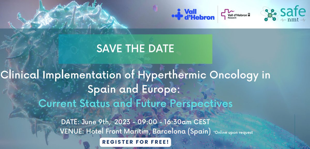 Alvaro Somoza (@alvarosomoza) on Twitter photo Do not miss this free event organized by <a href="/safenmt/">Safe-N-MedTech</a> and <a href="/VHIR_/">Vall d'Hebron Institut de Recerca</a>
👉 Clinical Implementation on Hyperthermic Oncology in Spain and Europe: Current Status and Future Perspectives
shorturl.at/lAEO2
<a href="/etpnanomedicine/">ETP Nanomedicine</a> <a href="/Nanomed_CSIC/">NanomedCSIC</a> <a href="/IMDEA_Nano/">IMDEA Nanociencia 🔬</a> <a href="/NanomedSpain/">NanomedSpain</a> <a href="/CRS_SPLC/">CRS Spanish Portuguese Local Chapter</a> <a href="/CRS_FG_NANO/">CRS NANO</a> Do not miss this free event organized by <a href="/safenmt/">Safe-N-MedTech</a> and <a href="/VHIR_/">Vall d'Hebron Institut de Recerca</a>
👉 Clinical Implementation on Hyperthermic Oncology in Spain and Europe: Current Status and Future Perspectives
shorturl.at/lAEO2
<a href="/etpnanomedicine/">ETP Nanomedicine</a> <a href="/Nanomed_CSIC/">NanomedCSIC</a> <a href="/IMDEA_Nano/">IMDEA Nanociencia 🔬</a> <a href="/NanomedSpain/">NanomedSpain</a> <a href="/CRS_SPLC/">CRS Spanish Portuguese Local Chapter</a> <a href="/CRS_FG_NANO/">CRS NANO</a>