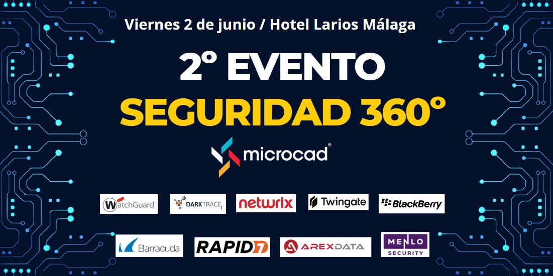 MicroCAD_ES's tweet image. ¡¡No te pierdas nuestro 2º Evento de Seguridad 360º donde los mejores fabricantes de ciberseguridad nos mostrarán cómo protegernos con sus soluciones!! Contaremos con un desayuno a media mañana y un cóctel al terminar. Regístrate: lnkd.in/d7ce3h4p