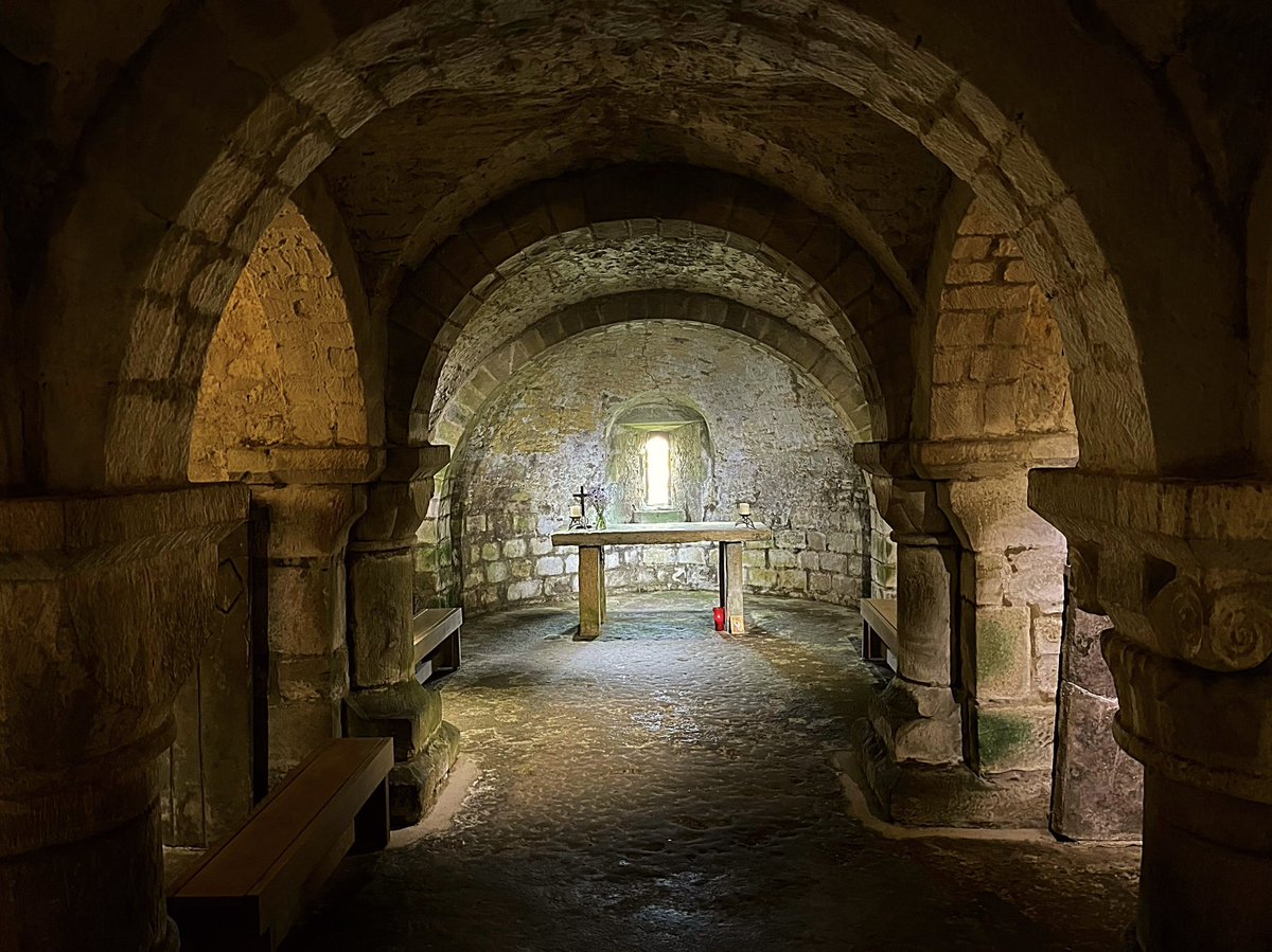 The Norman crypt underneath the church of St Mary, Lastingham, on the edge of the North York Moors, is an exceptional space. Supposedly the oldest Norman crypt in the world and the only one with a nave, aisles and an apsidal chancel.