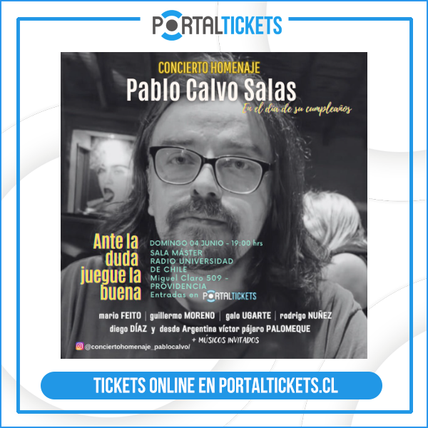 #AgendaSalaMaster | Este 4 de junio, amigos y músicos recordarán la vida de Pablo Calvo Salas, a través de las canciones que en sus años nos regaló, cumpliendo su deseo de traer desde Argentina a Víctor "Pájaro" Palomeque.

👉Entradas en: portaldisc.com/evento/concier…