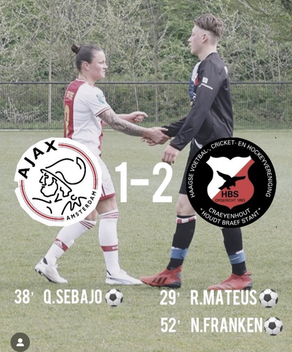 Dit gun ik die dames wel. Zo’n week of 6 geleden hadden ze het niet makkelijk tegen de HBS-jeugd onder 16 👇