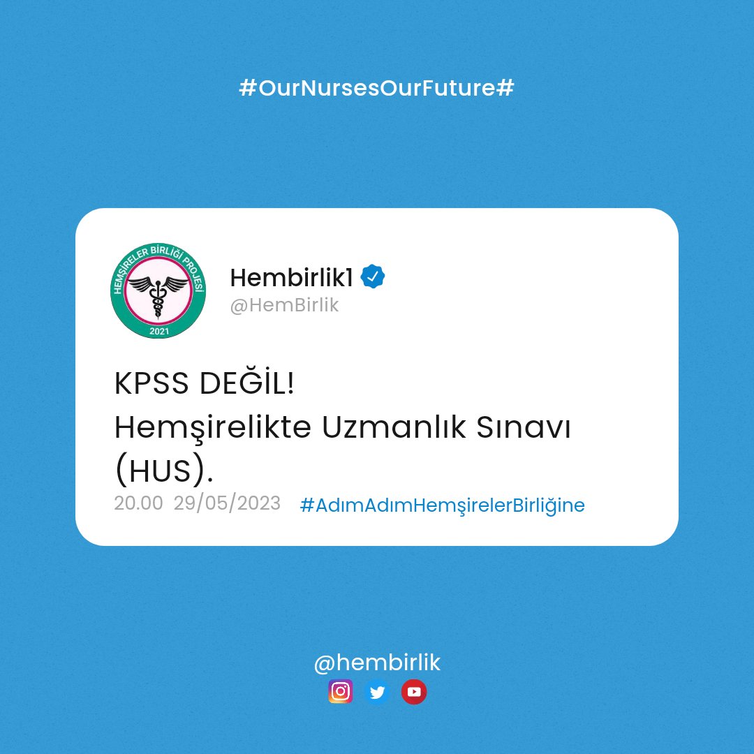 ❗ Bilgili hemşire sayısı artacağından mesleğimizin; saygınlık ve refah düzeyi artmış olur.
❗En önemlisi ise lisans boyunca aldığı eğitimi yılın sonunda HUS ile bütünleştirerek;
Bilgili, Bilinçli, Donanımlı, Deneyimli ve Farkındalığı yüksek hemşire profili oluşmuş olur!
#Hemşire