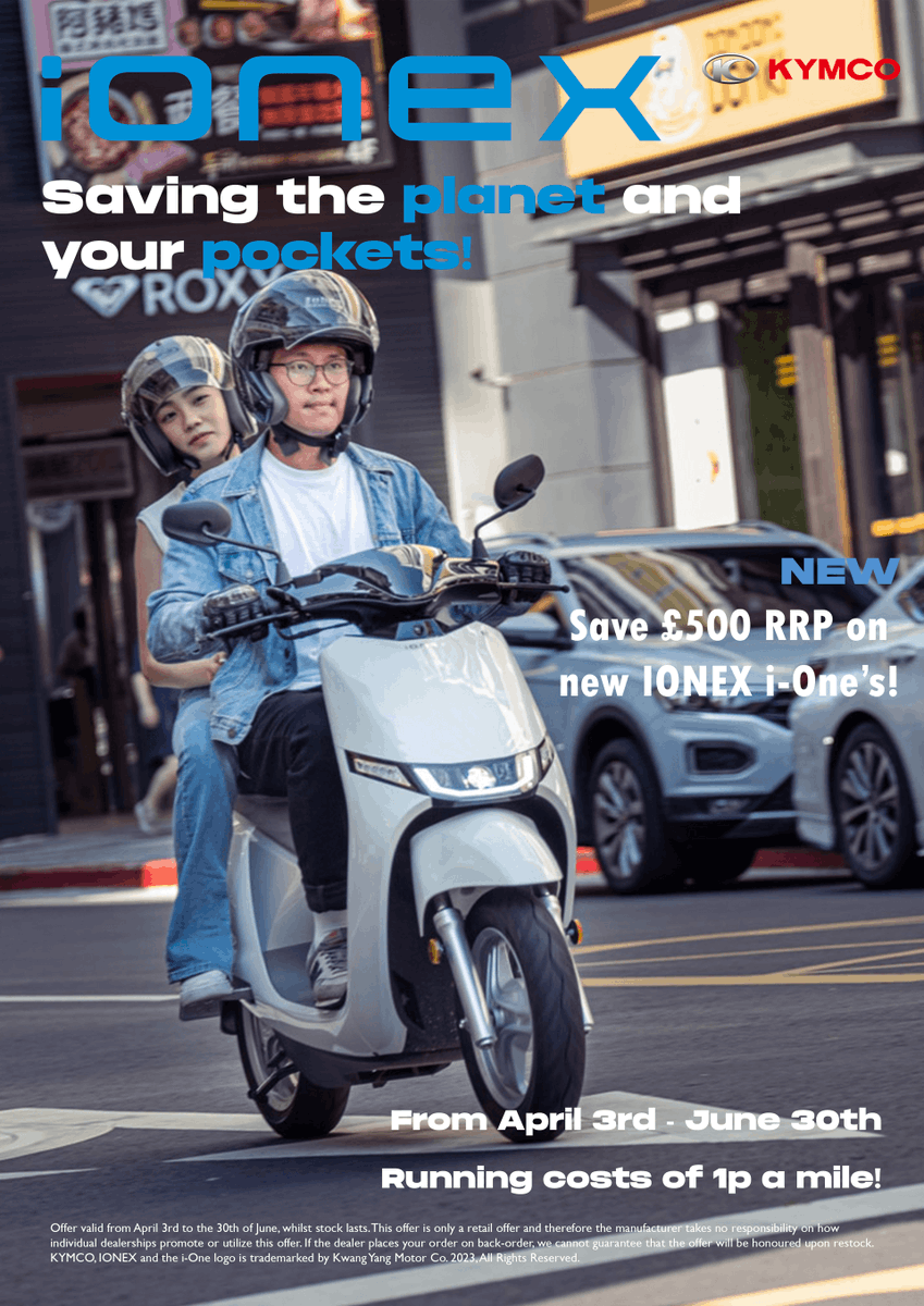 Until June 30th, save £500 on a brand new IONEX i-One EV scooter!