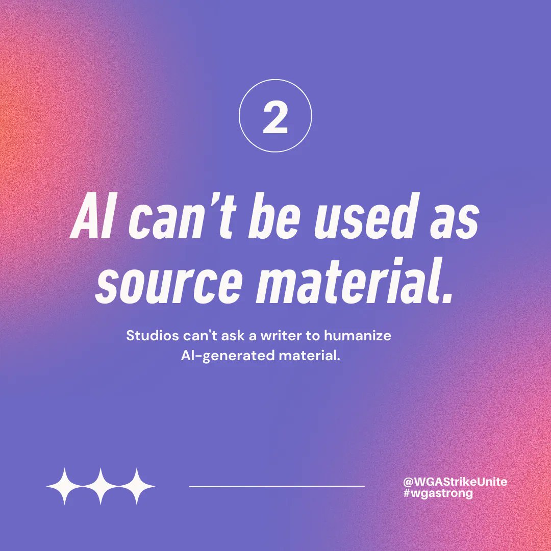 wgastrikeunite's tweet image. Let&apos;s talk AI regulations for TV &amp;amp; Film. 
We see AI as a tool. 
The AMPTP sees AI as our replacement.  
#amptp #wgastrong #wgastrike #wgaeast