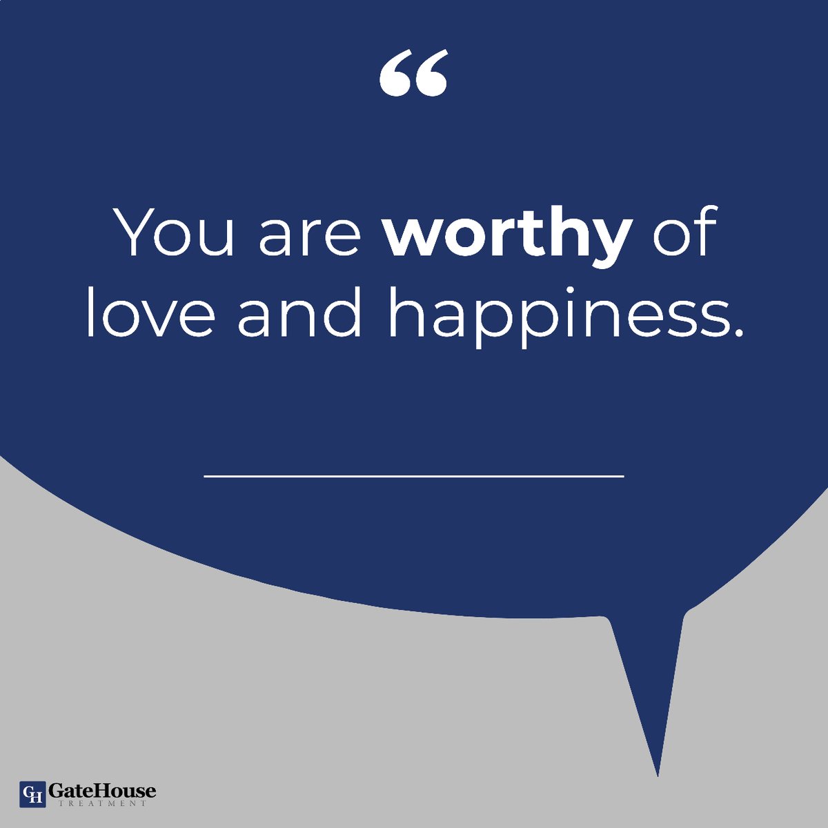 gatehousecenter's tweet photo. "You are worthy of love and happiness."

#gatehousetreatment #mondaymotivation #addictiontreatmentcenters #recovery #addictionrecovery #therapy #thisisrecovery #recoveryjourney #addictiontreatment #hopeandhealing https://t.co/ysAqCsYWTw