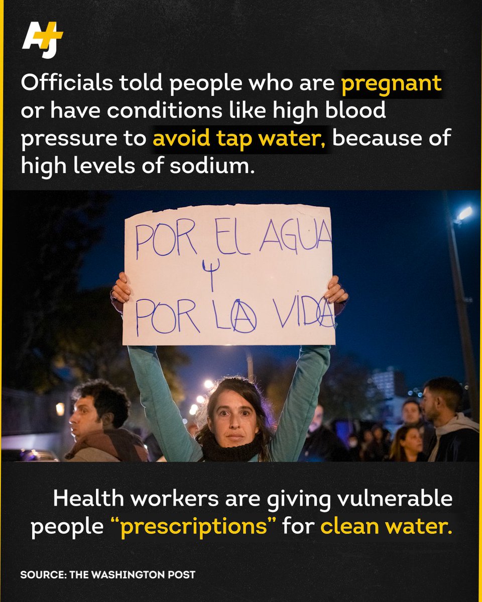 ajplus's tweet image. The capital of Uruguay is just days away from running out of water as the country faces its worst water deficit in 74 years.

To stop shortages, drinking water is being mixed with saltwater — sparking health concerns.