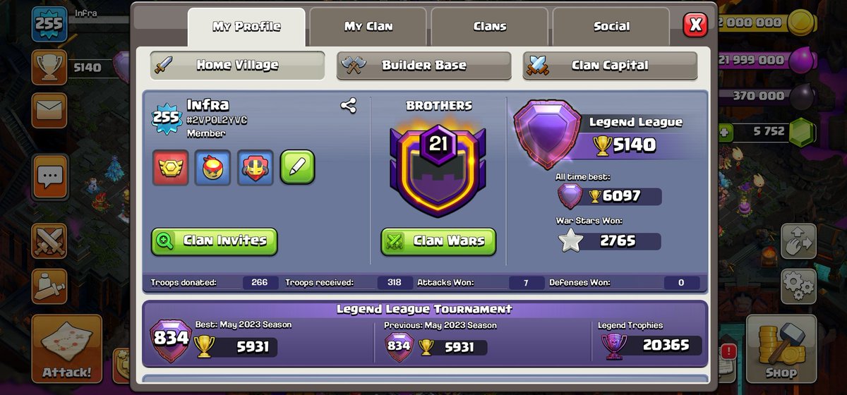 Infr412's tweet image. Got a bit further again in the May season 💪🏻🔥
Can't wait to conquer the top tier 😈🇭🇺
@CoCLegendLeague @ClashofClans