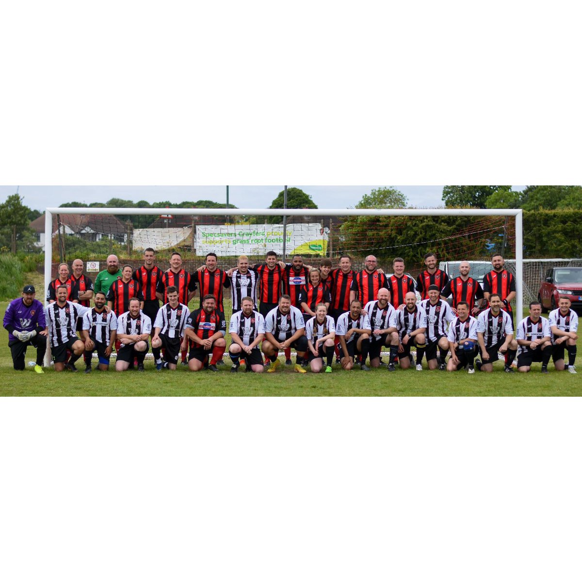 What an amazing bunch of individuals! 

Thanks to this lot, a total amount of £1304.80 was raised today for our JustGiving project in aid of renewing and improving our current astro pitch facilities.  

#crayfordarrowsfamily #managersvmanagers #charitymatch #amazingwork