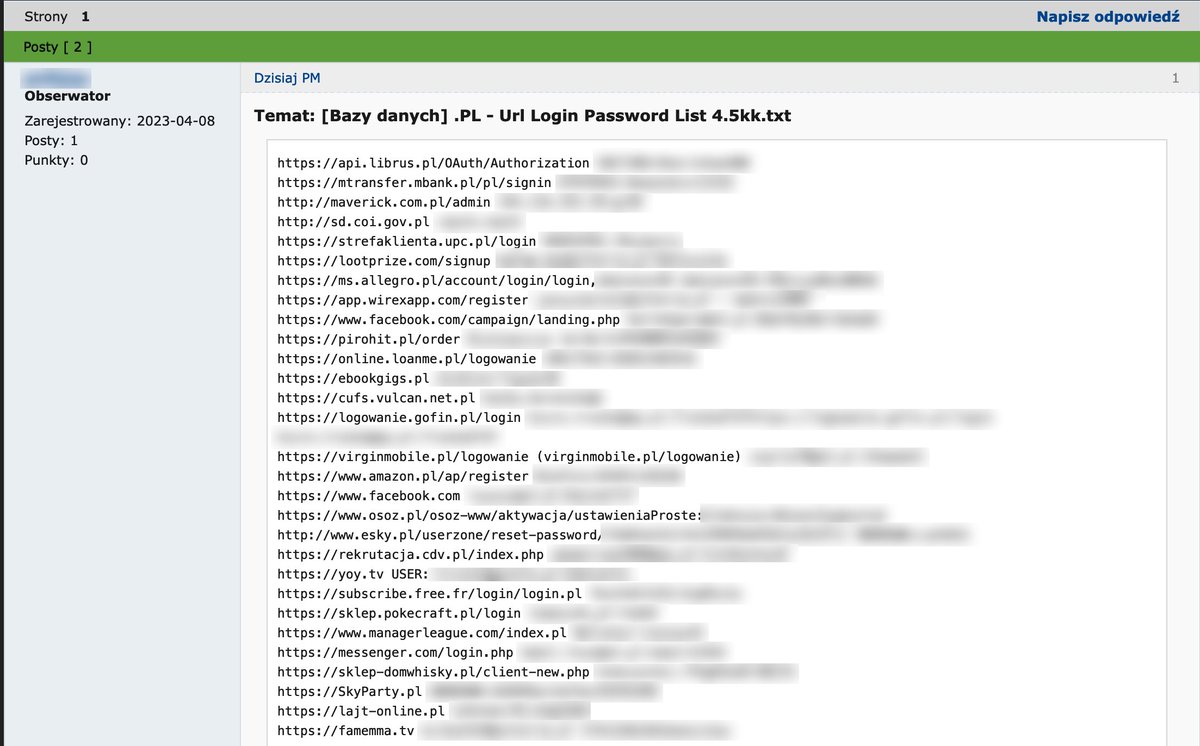 To chyba najpoważniejszy wyciek danych polskich internautów w ostatnich latach. Do sieci trafiły miliony loginów i haseł.

zaufanatrzeciastrona.pl/post/kilka-mil…

Posprzątanie tego incydentu zajmie sporo czasu i pracy.
