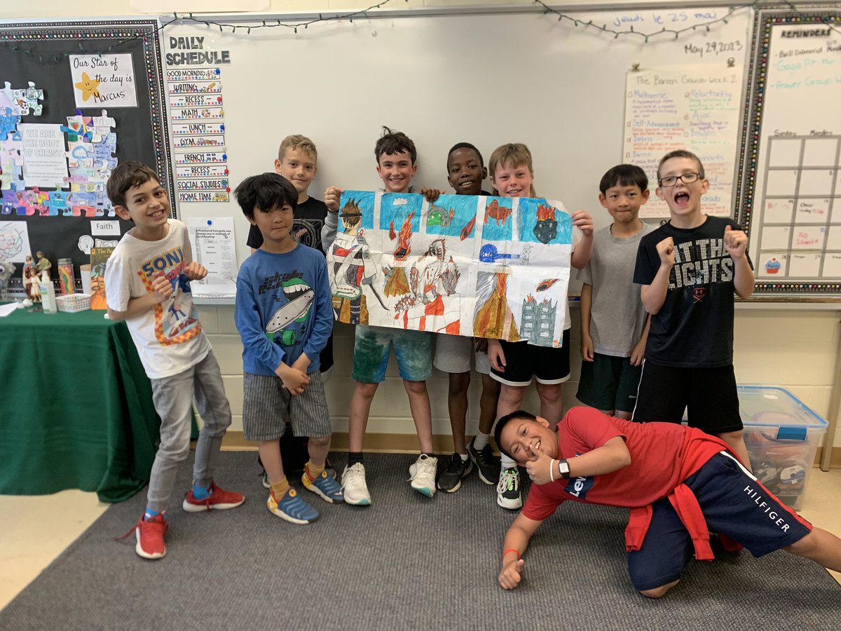 These boys used goos paper and worked together (at school a bit and at home) to create this collaborative poster. After talking amongst themselves about who should have it they gave it to me 💕

It’ll join my student art wall above my computer desk-Good job boys! 

#wcdsbAWESOME