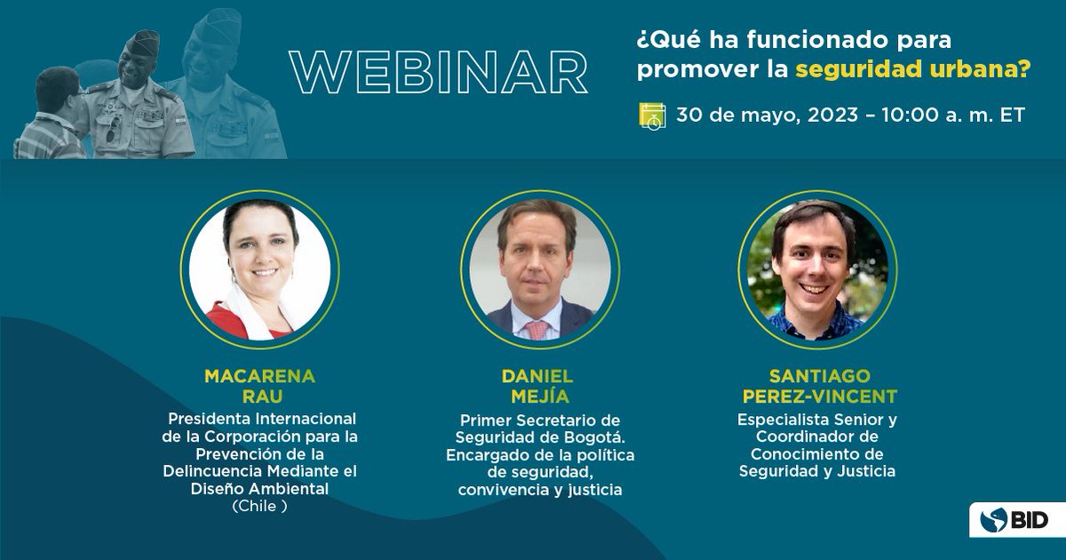 ¿Sabías que #Latam y el #Caribe tiene una de las tasas de homicidios más altas del mundo? Únete a nuestro #Webinar y descubre cómo la evidencia científica contribuye a promover la #SeguridadUrbana. Regístrate: bit.ly/3oBOekQ 
@MacarenaRau @DanielMejiaL @Santipvincent