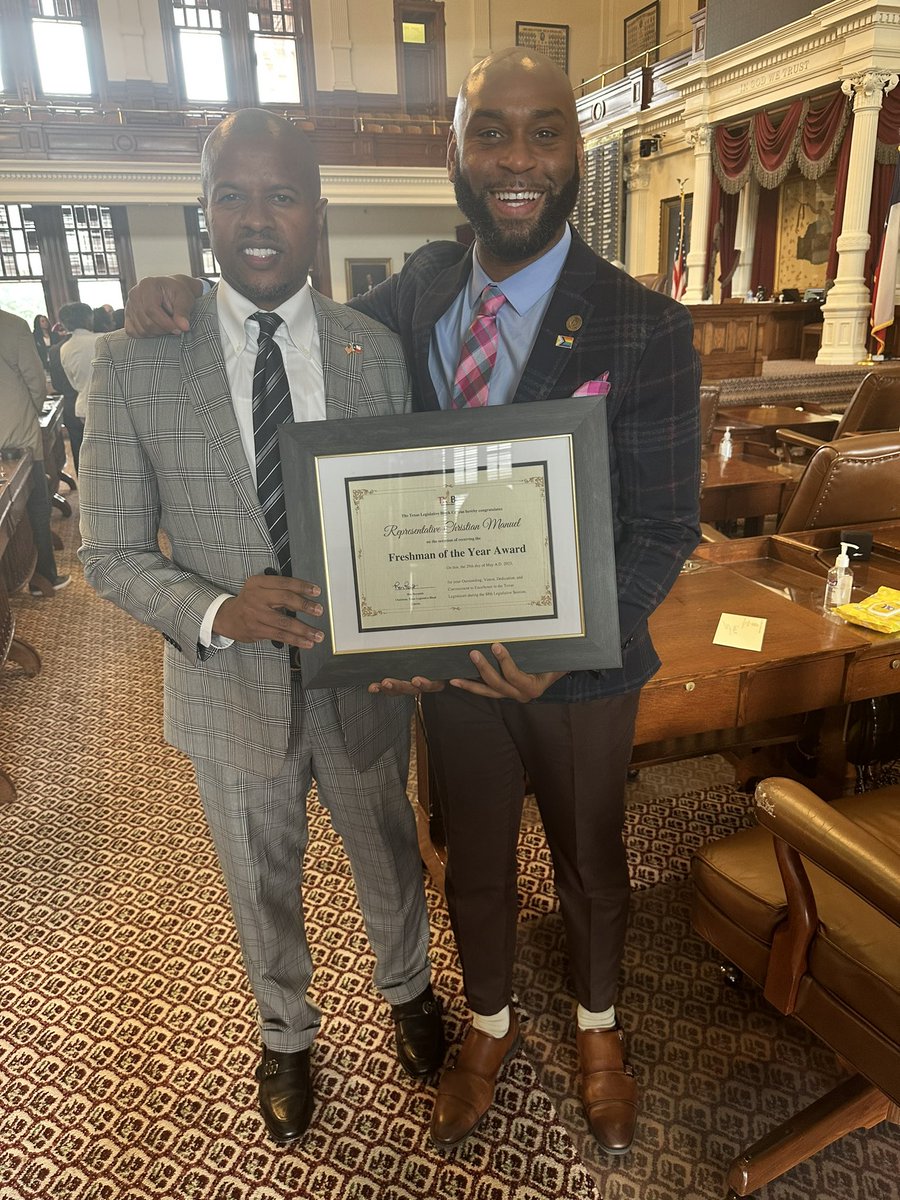 I'm so excited and beyond thankful to be @txblackcaucus freshman of the year!!! #Txlege