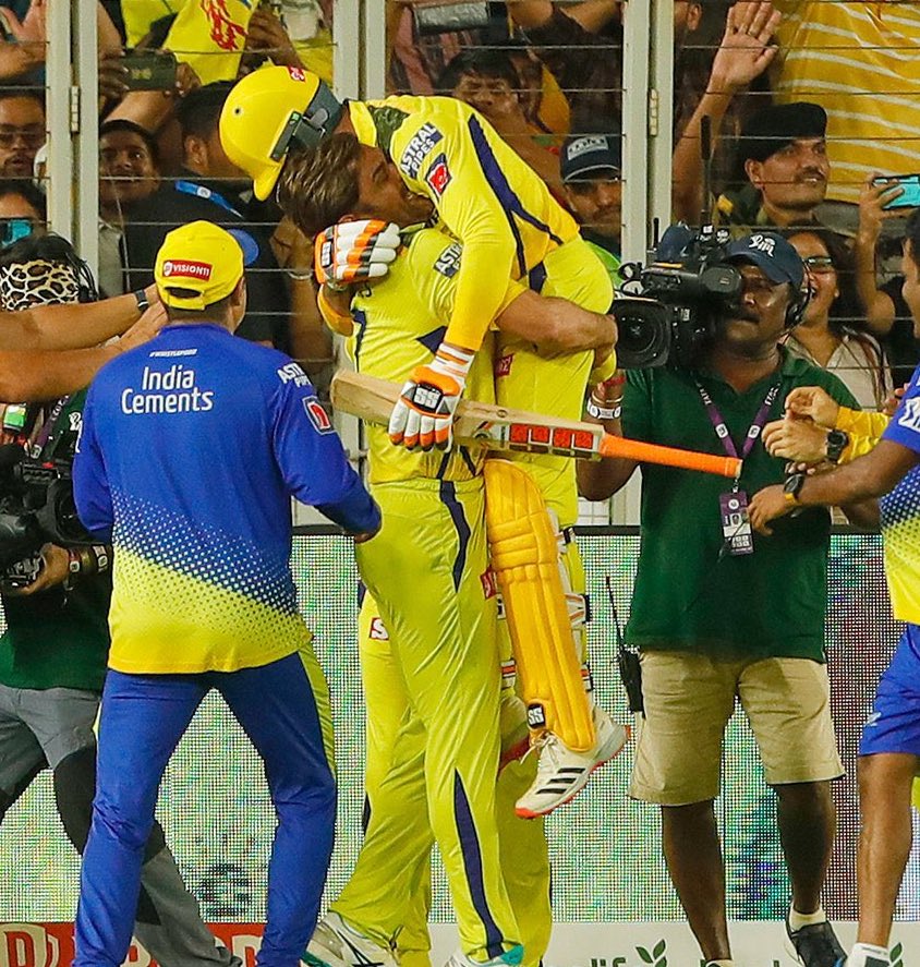 Doesn’t this reaction say it all! 
What a finish, to one of the best overall seasons in IPL history. Fairy tale turn around for CSK this season. So happy for everyone. Esp Ajinkya & Pathirana. 
MSD the legend has done it again 💛

#IPLFinal #MSDhoni𓃵 #GTvsCSK