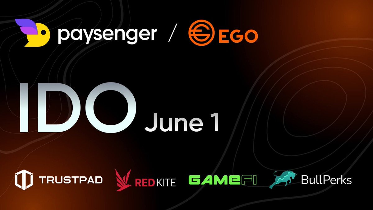 The Best IDO is hitting the market! 🚀

🏆$EGO, @Ego_Paysenger recipient of the prestigious Best IDO award at Crypto Expo (Dubai), launches with a fantastic 40% unlock at TGE. 👉Look for it on GameFi, Red Kite, TrustPad and BullStarter. IDO starts on June 1. Missed out? Grab some…