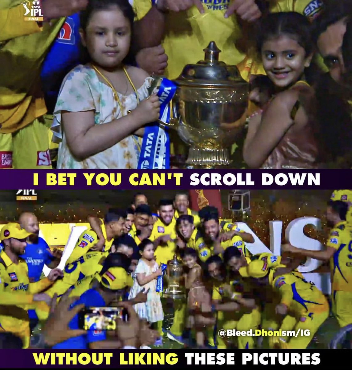 I dare you to ignore this picture..
Chennai super kings 
We are the champions 

#IPLFinal 
#RavindraJadeja 
#cskfans