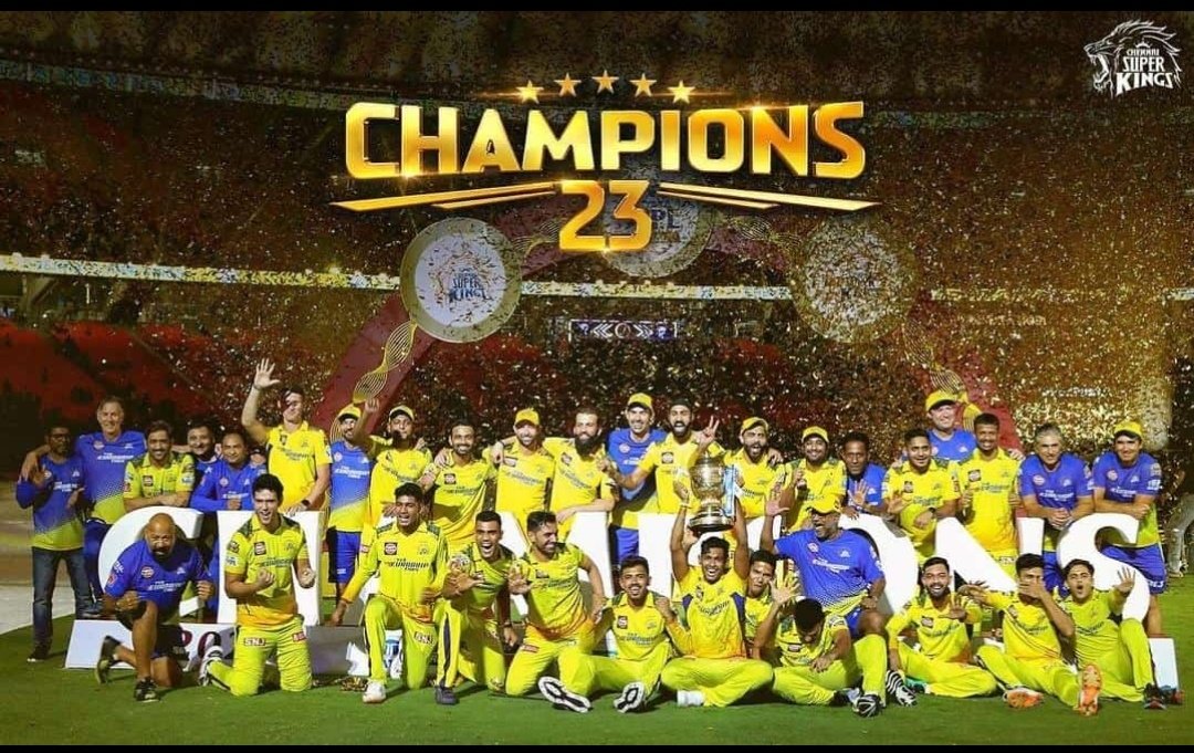 im_chrisdaniel's tweet photo. 5 IPL, 2 CL, 10 Finals, 12 playoffs GOAT Team of all cricket leagues "#CSK" all lead by one man "#Dhoni"💛🥳

#IPL2023Final #CSK #GTvsCSK #ThalaDhoni #IPLFinals #IPLFinal https://t.co/Aiwl0uRu6y