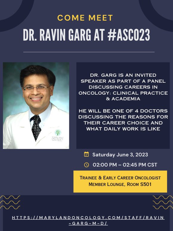 Meet Dr. Garg at #ASCO23