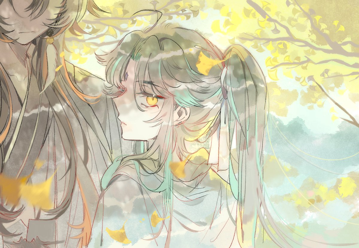 魈|ショウ(原神) ,鍾離|しょうり(原神) 「Rex and alatus」|นานะจุม 🖍 ꕤのイラスト