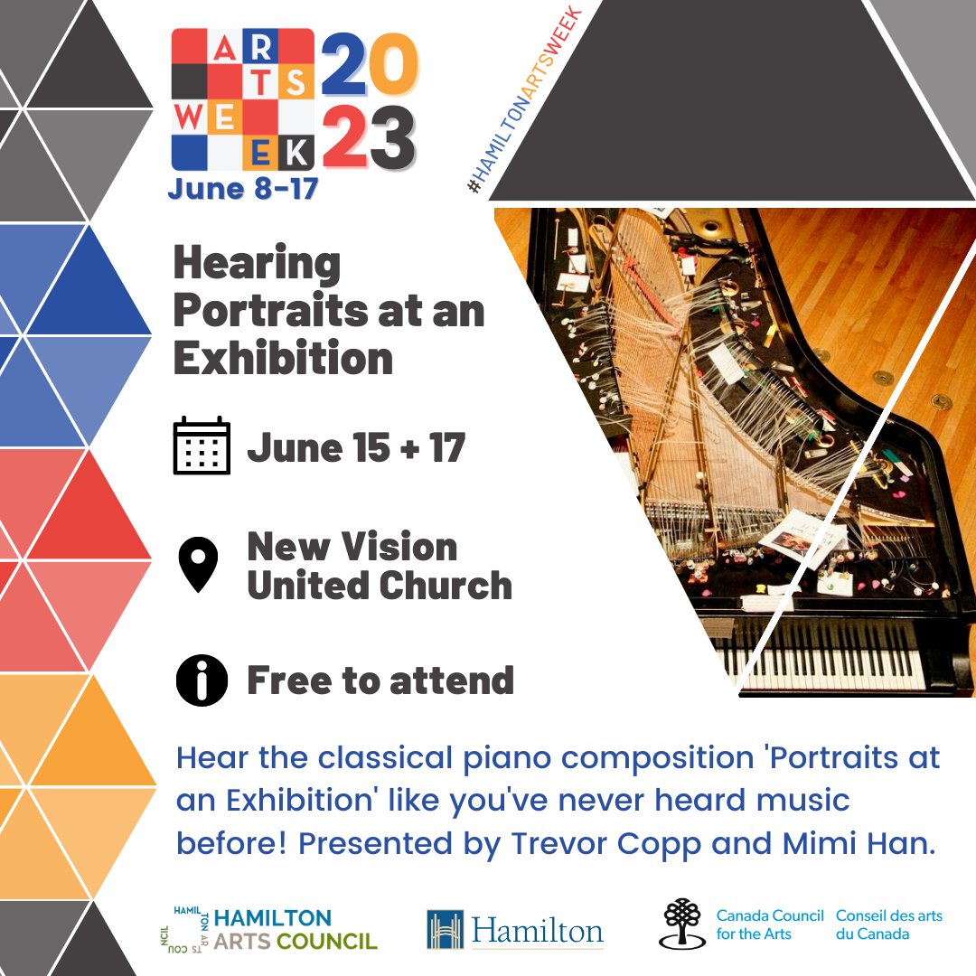 Hamilton Arts Council (@hamartscouncil) on Twitter photo 🎹Next up during #HamiltonArtsWeek, Hearing Portraits at an Exhibition, featuring Trevor Copp and Mimi Han. This is music like you've never experienced before!
theartycrowd.ca/series/hearing…
🗓️June 15 & June 17
#HamOnt #HamArts #HamEvents #TheArtyCrowd <a href="/cityofhamilton/">City of Hamilton</a> <a href="/totteringbiped/">TotteringBiped TBT</a> 🎹Next up during #HamiltonArtsWeek, Hearing Portraits at an Exhibition, featuring Trevor Copp and Mimi Han. This is music like you've never experienced before!
theartycrowd.ca/series/hearing…
🗓️June 15 & June 17
#HamOnt #HamArts #HamEvents #TheArtyCrowd <a href="/cityofhamilton/">City of Hamilton</a> <a href="/totteringbiped/">TotteringBiped TBT</a>