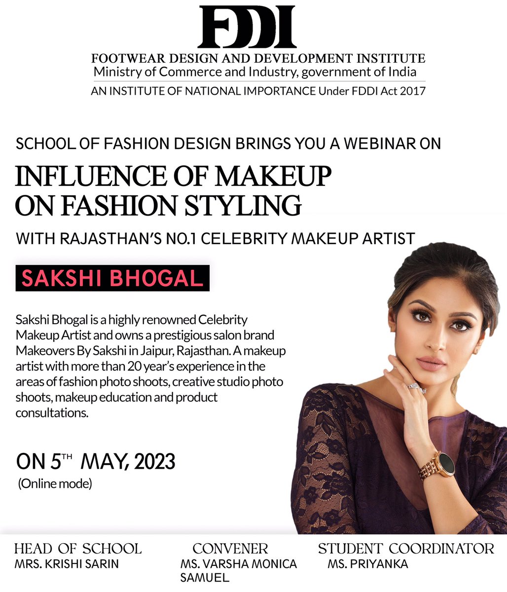 I took the stage as a guest lecturer and explore the captivating world of fashion and beauty. In this webinar, we will delve into the fascinating topic of 'The Influence of Makeup on Fashion Styling'.

#FDDIWebinar #GuestLecture #MakeupAndFashion #FashionStyling #BeautyAndStyle