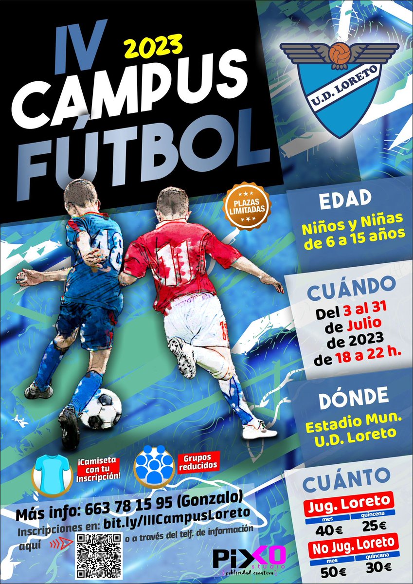 IV Campus de Fútbol UD Loreto. Inscripciones en: bit.ly/IIICampusLoreto
