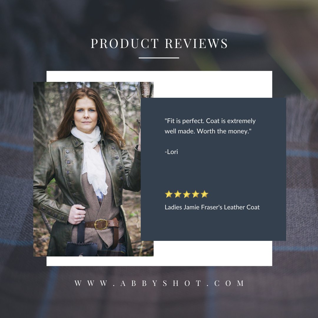 We're incredibly grateful for your kind words about our officially licensed Outlander apparel! ❤️

We take pride in creating high-quality pieces that fans of the show will love for a lifetime! ✨

If you love your AbbyShot products, leave us a review at abbyshot.com