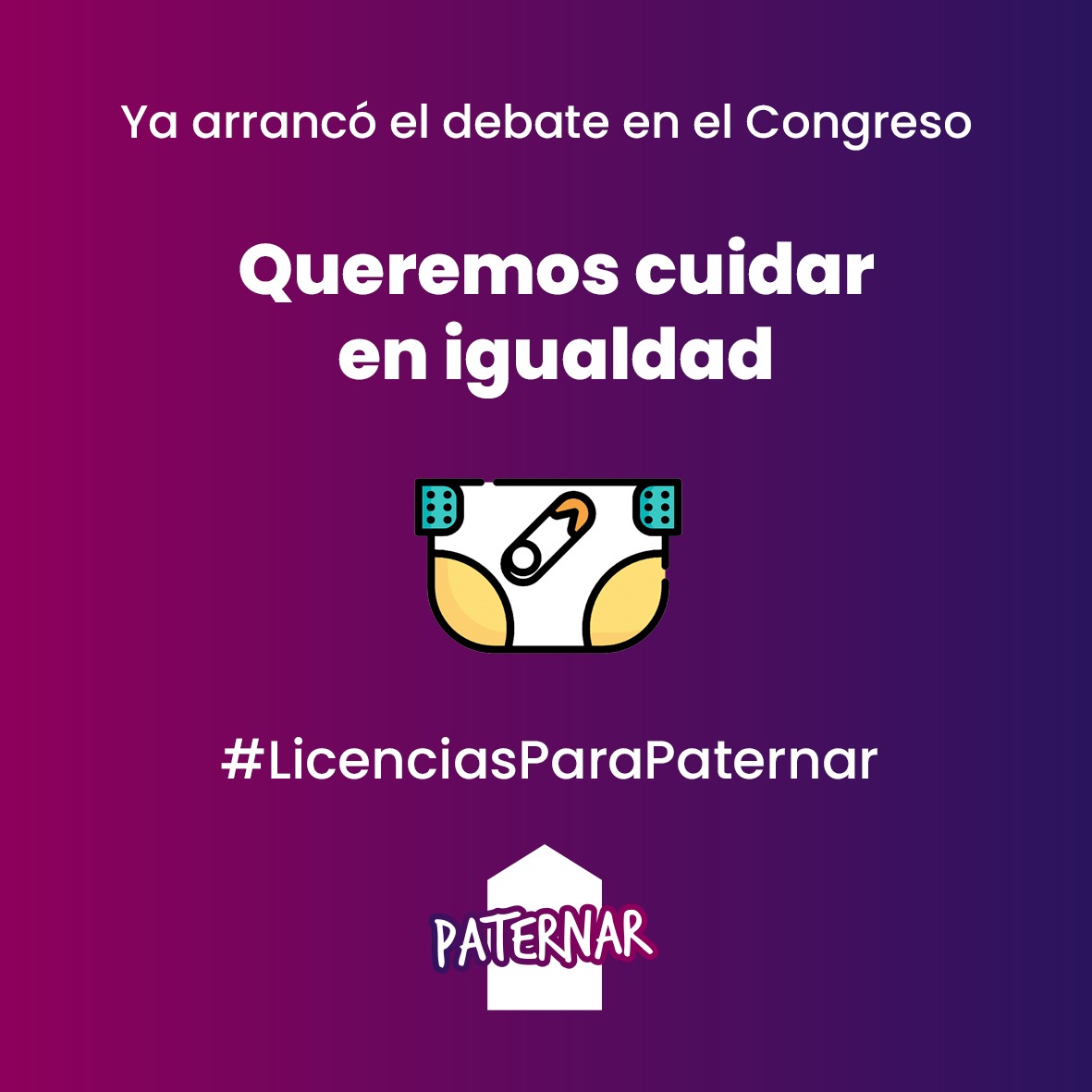 La ampliación de las licencias es positiva para los papás. También es la oportunidad para cuidar con mayor igualdad. Esto tiene beneficios en la familia y en los espacios de trabajo. 
Necesitamos más días para paternar!
Difundí para que llegue a más gente
#LicenciasParaPaternar