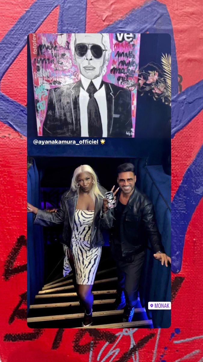 Thanks <a href="/AyaNakamuraa/">Aya Nakamura</a>  for posing in front of my canvas 🙏💕#art #lalylem #paris #ayanakamura