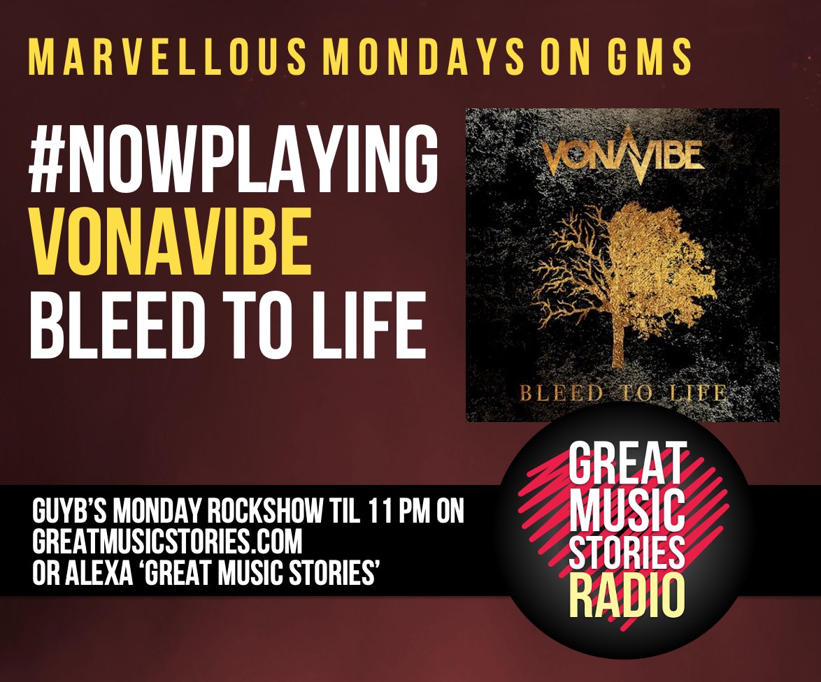 Bouncy and fun. Hope you enjoy this one. A nice helping of <a href="/vonavibe/">Vonavibe</a> now with ‘Bleed to Life’. Pat and also <a href="/RyanLake87/">𝕃𝕠𝕣𝕕 ℝ𝕪𝕒𝕟 𝕃𝕒𝕜𝕖</a> - this one’s for you. 
Marvellous Monday rockshow on greatmusicstories.com / speaker thing til late x