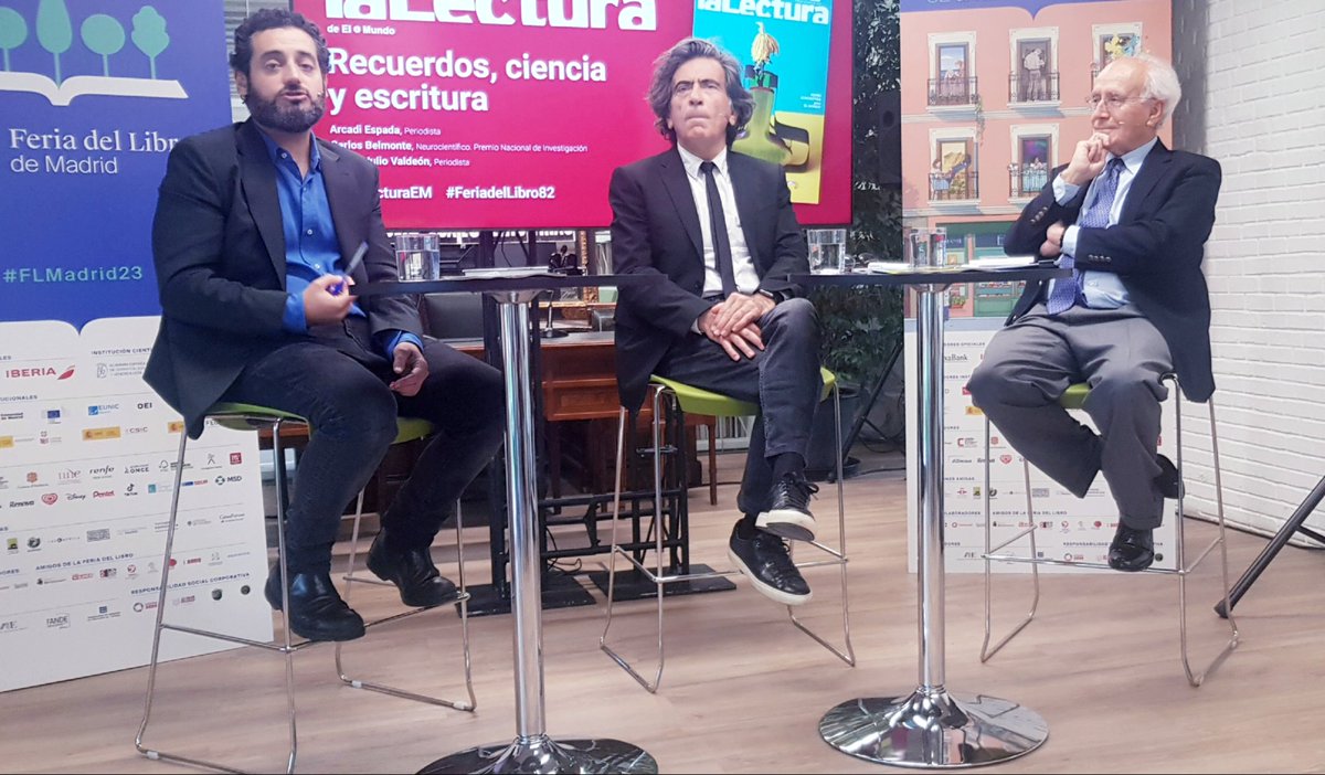 'Recuerdos, ciencia y escritura'. 
Una conversación de altura entre el neurocientífico  #CarlosBelmonte y los periodistas #ArcadiEspada y @JulioValdeon, a propósito del libro 'Vida de Arcadio'.
@maiterico 
@LaLectura_EM