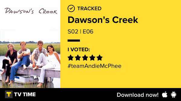 I've just watched episode S02 | E06 of Dawson's Creek! #dawsonscreek  tvtime.com/r/2PJtw #tvtime